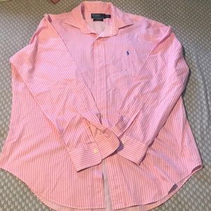 Men's Large Ralph Lauren pink&white dress shirt!